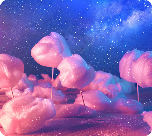 Pink flowers in space